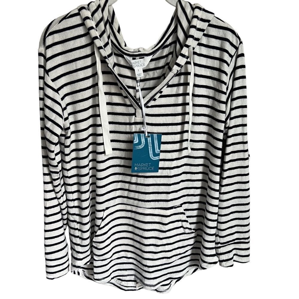 NWT Stitch Fix Market & Spruce Kallon Hoodie size Small Brushed Knit Pullover